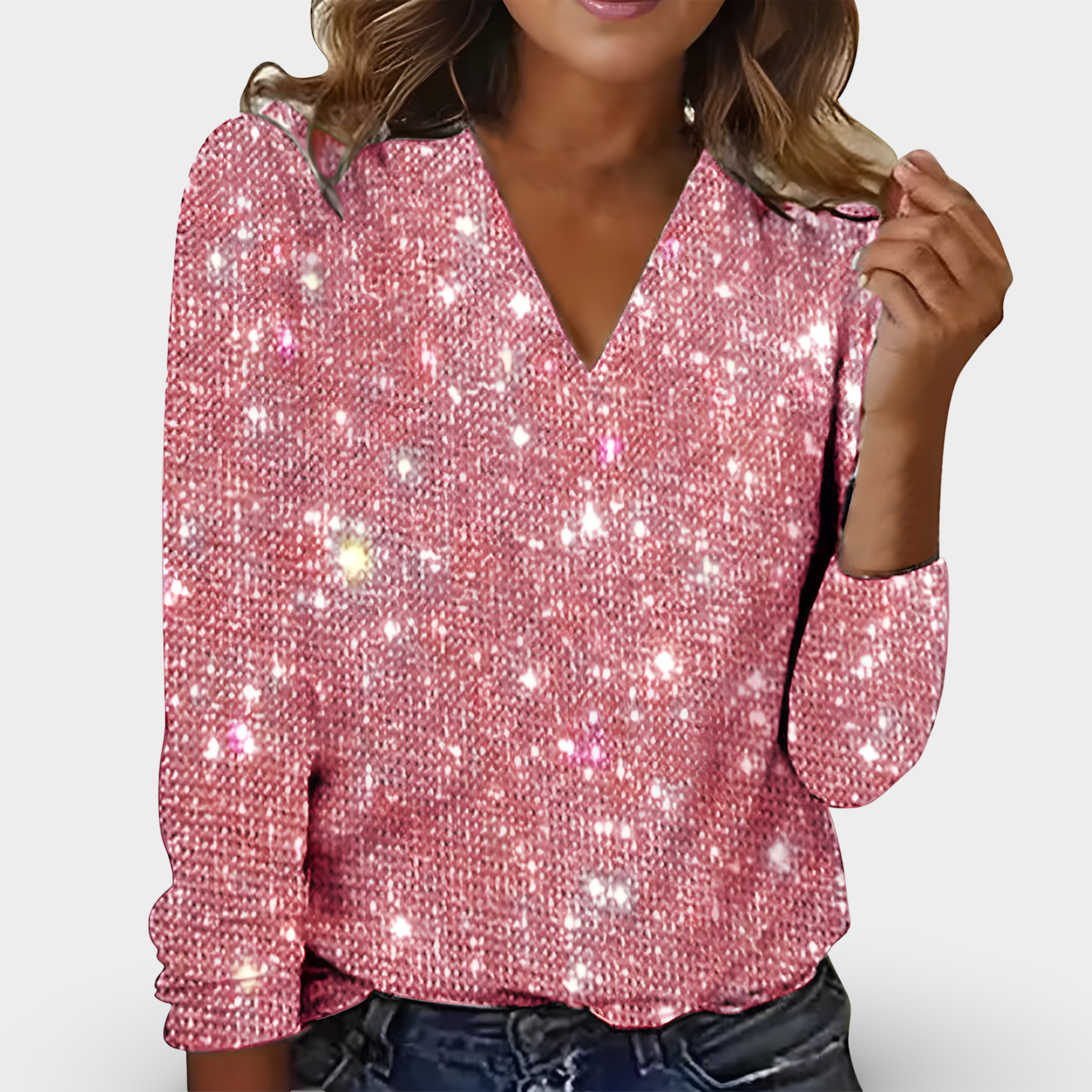 Victoria - Ruiten Blouse Met V-Hals