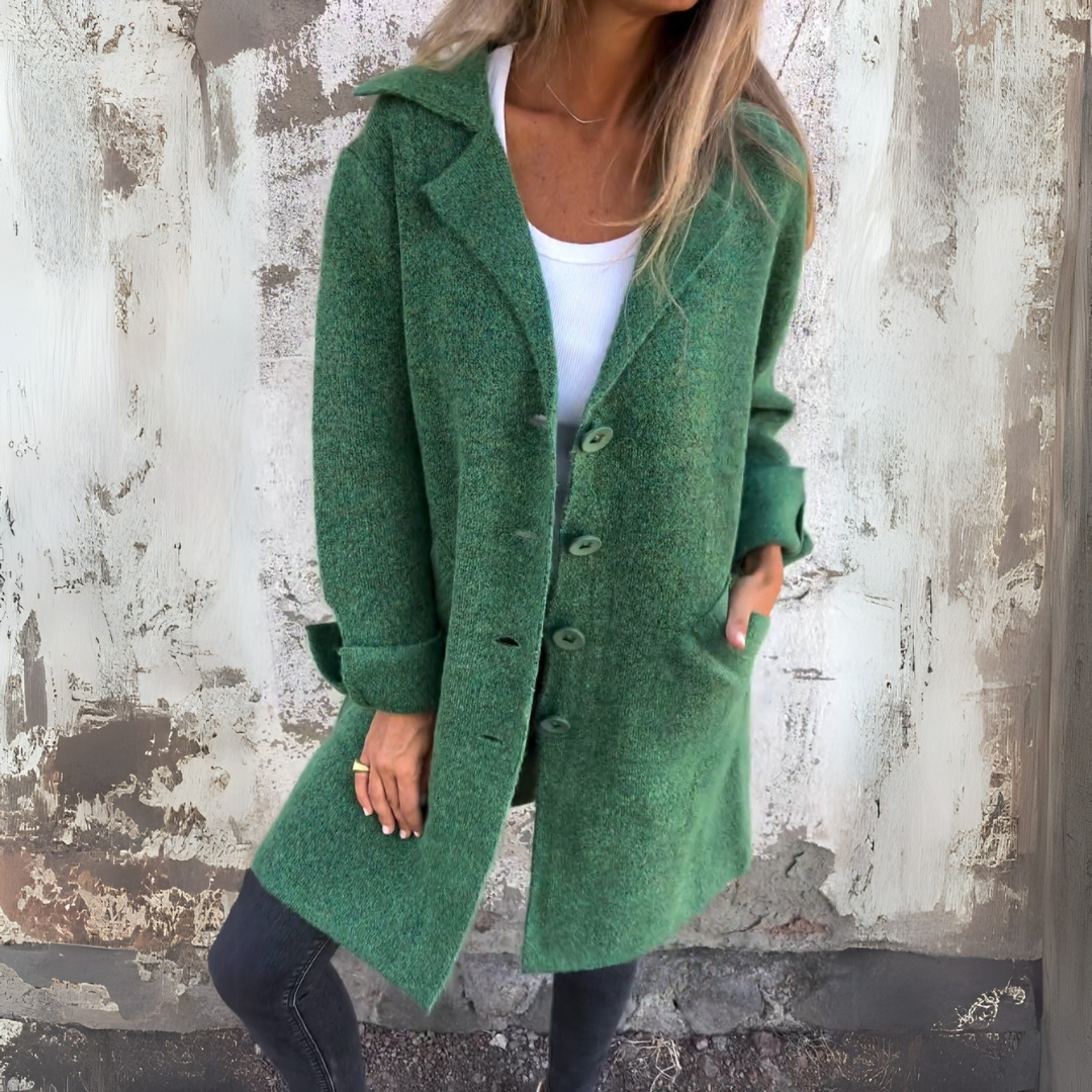 Rozanne | Lange Jas met Knopen