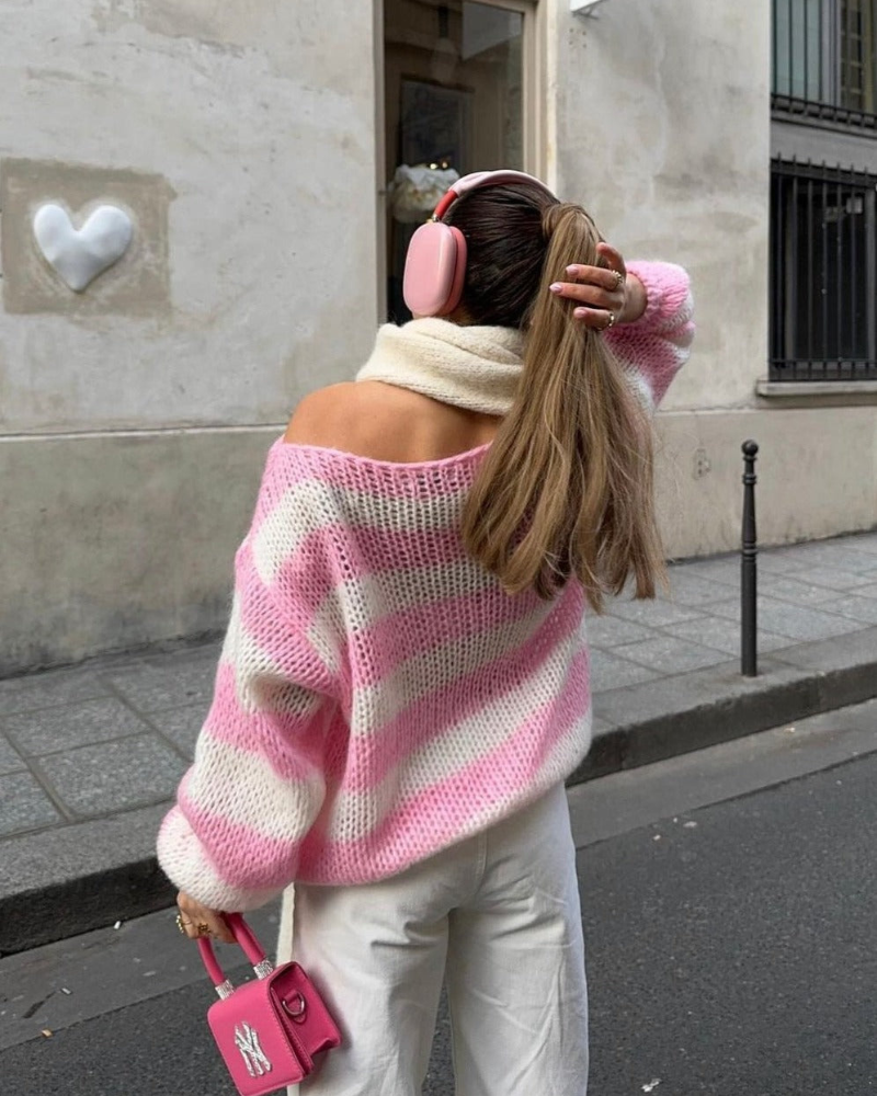 Gestreepte Knit Sweater
