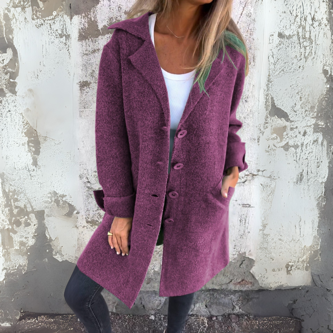 Rozanne | Lange Jas met Knopen