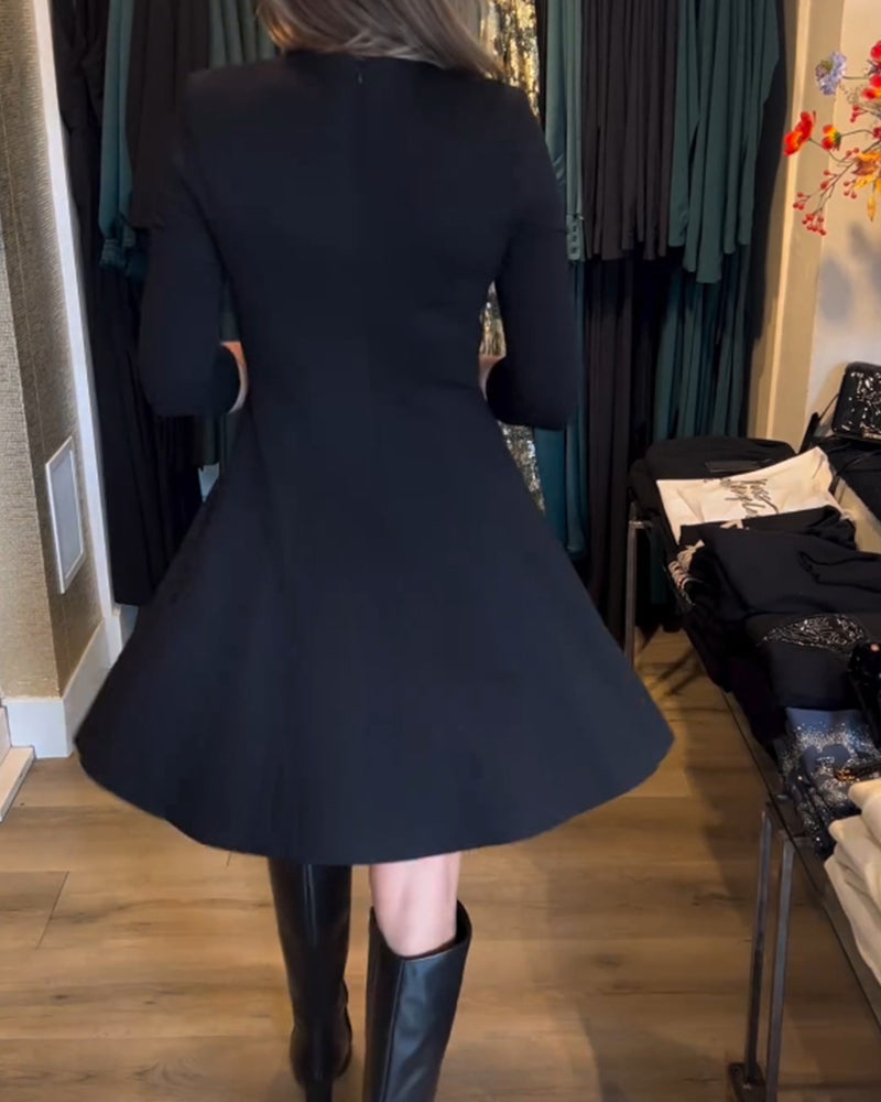 Irene™ Elegante jurk in één kleur met ritssluiting